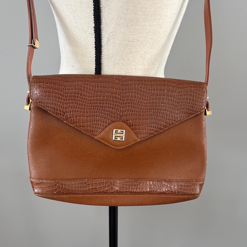AUTHENTIC GIVENCHY Brown Leather Shoulder Bag